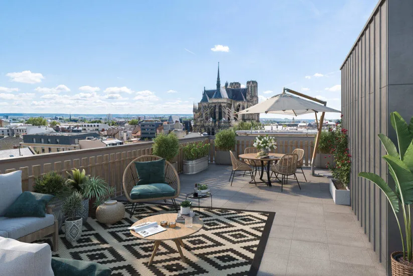 Reims avec vue sur la Cathédrale