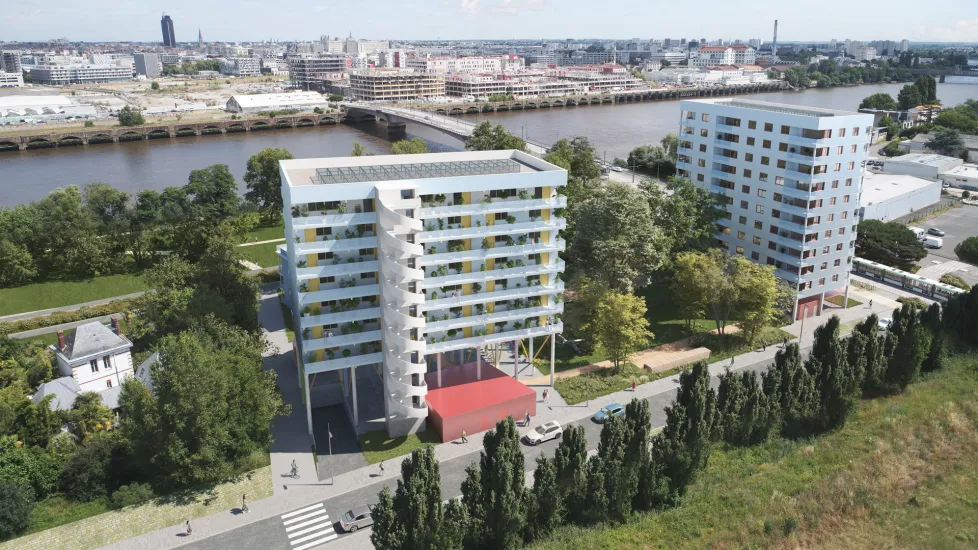 Rezé face à la Loire au pied de l'Ile de Nantes